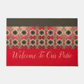 Barn Red Burgundy en Coral Deurmat (Voorkant)