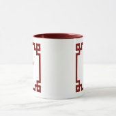 Barn Red Greek Key Border Monogram Mok (Midden)