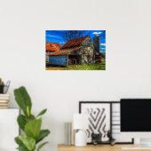 Barn Rural Boerderij Life Scene Poster Print (Thuiskantoor)