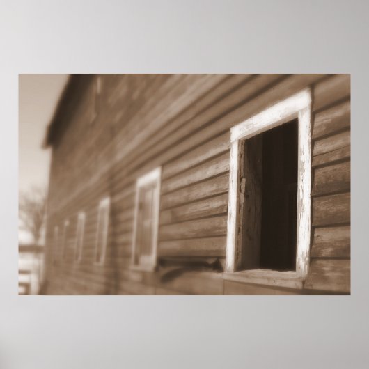 Barn Sepia toonfoto Verbeeldingsbeelden Poster (Voorkant)
