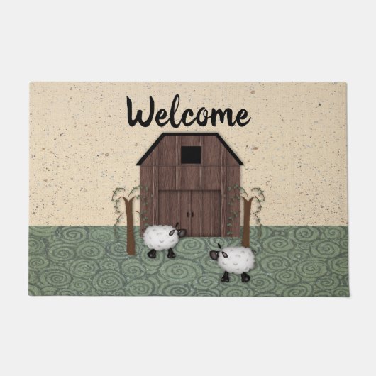 Barn Sheep Doormat Deurmat (Voorkant)