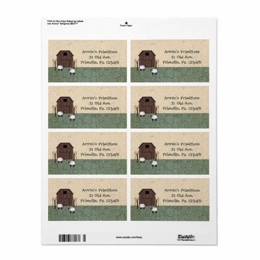 Barn Sheep Label (Full Sheet)
