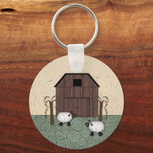 Barn Sheep Sleutelhanger (Voorkant)