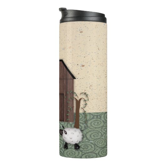 Barn Sheep Thermal Tumbler Thermosbeker (Geroteerd rechts)