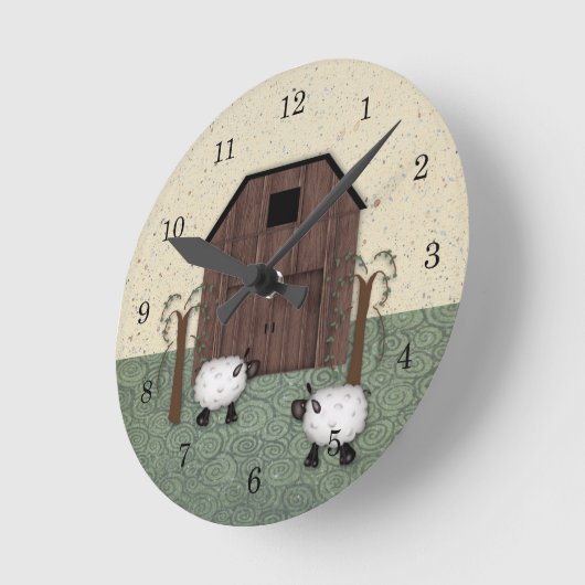 Barn Sheep Wall Clock Ronde Klok (Hoek)