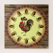 Barn Sign ~ Hex Sign ~ Rooster ~ Pine Cones ~ Legpuzzel (Verticaal)