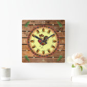 Barn Sign ~ Hex Sign ~ Rooster ~ Pine Cones ~ Vierkante Klok (Huis)