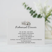 Barn Sketch Country Wedding Rehearsal Kaart (Staand voorkant)