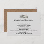 Barn Sketch Country Wedding Rehearsal Kaart (Voorkant / Achterkant)