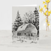 Barn Sketch I Kaart (Gele Bloem)