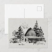 Barn Sketch II op afstand Briefkaart (Voorkant / Achterkant)