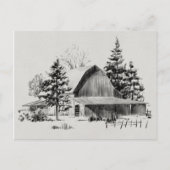 Barn Sketch II op afstand Briefkaart (Voorkant)