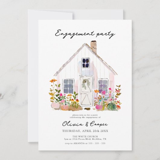 Barn Style Rustieke Boerderij Engagement Party Kaart (Voorkant)