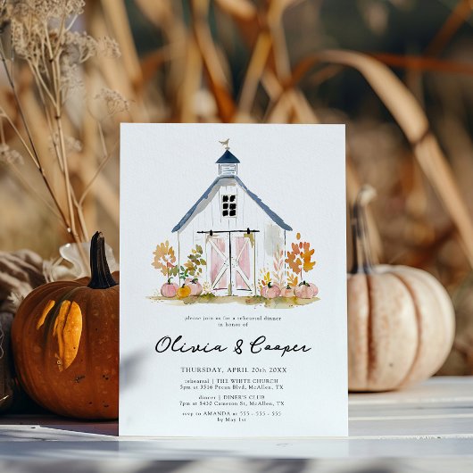 Barn Style Rustieke Boerderij repetitie diner Kaart