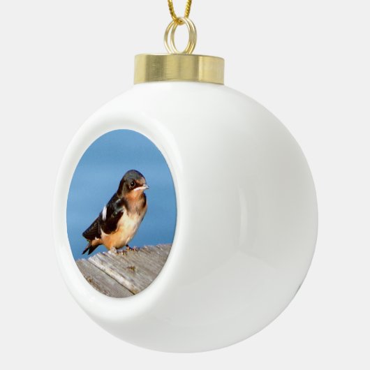 Barn Swallow ball- of sneeuwflake-versiering Keramische Bal Ornament (Rechts)