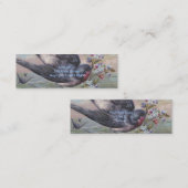 Barn Swallow en Flowers Mini Visitekaartje (Voorkant / Achterkant)