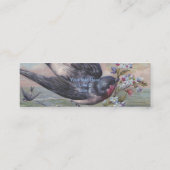 Barn Swallow en Flowers Mini Visitekaartje (Achterkant)