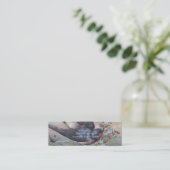 Barn Swallow en Flowers Mini Visitekaartje (Staand voorkant)