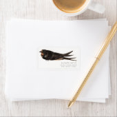 BARN SWALLOW ILLUSTRATION ADRESETIKETTEN ETIKET (Insitu)