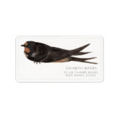 BARN SWALLOW ILLUSTRATION ADRESETIKETTEN ETIKET (Voorkant)