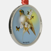 Barn Swallow Metalen Ornament (Rechts)