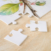 Barn Swallow Nesting op een met bloemen bedekte ta Legpuzzel (Zijkant)