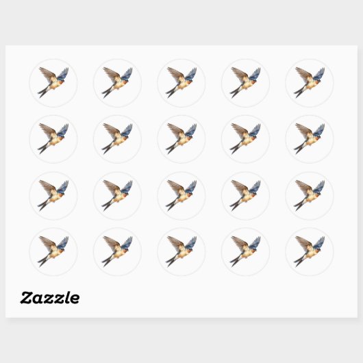 Barn Swallow Ronde Sticker (Vel)