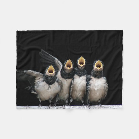 Barn Swallow Singing Fleece Deken (Voorkant (Horizontaal))