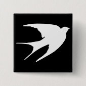 Barn Swallow Vierkante Button 5,1 Cm (Voorkant)