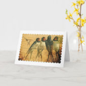 Barn Swallows, Birthday Kaart (Gele Bloem)