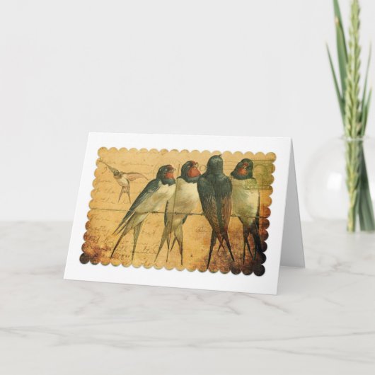 Barn Swallows, Birthday Kaart (Voorkant)