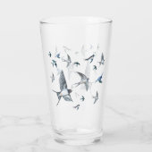 Barn Swallows Freedom Illustration Glas (Achterkant)