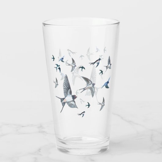 Barn Swallows Freedom Illustration Glas (Achterkant)