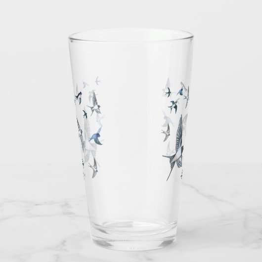 Barn Swallows Freedom Illustration Glas (Rechts)