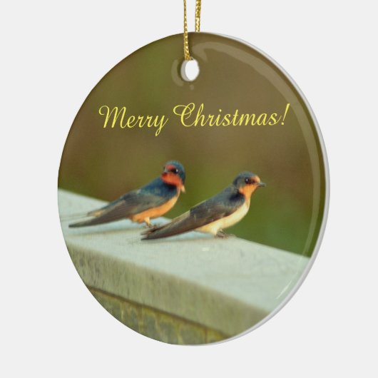 Barn Swallows Keramisch Ornament (Links)