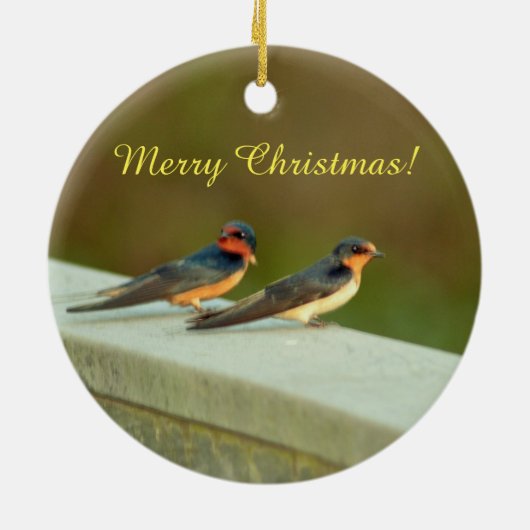 Barn Swallows Keramisch Ornament (Achterkant)