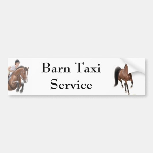 Barn Taxi Service Bumpersticker (Voorkant)