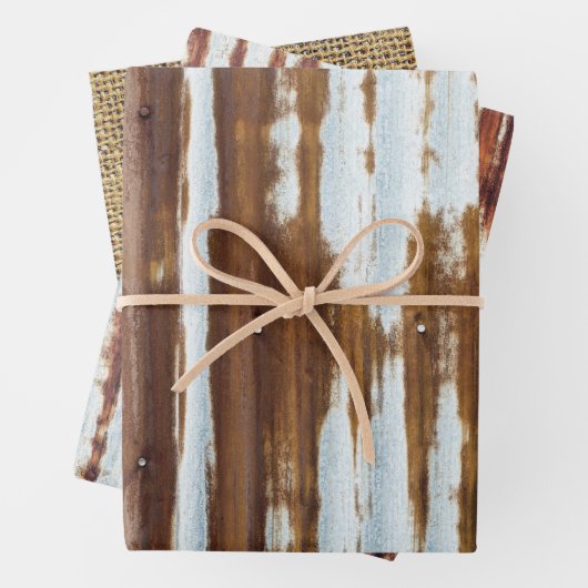 Barn Tin en Burlap Inpakpapier Vel (In situ)