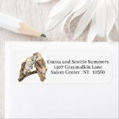 Barn Uilen Waterverf retouradres Etiket (Insitu)