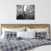 Barn w/Sky & Bare Trees Canvas zwart/wit foto (Insitu (Slaapkamer))