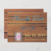 Barn Wall 3d Monogram Aankondigingskaart (Voorkant / Achterkant)