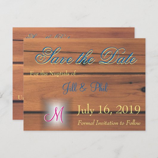 Barn Wall 3d Monogram Aankondigingskaart (Voorkant / Achterkant)