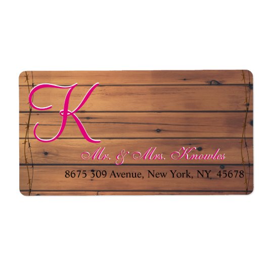 Barn Wall 3d Monogram Etiket (Voorkant)