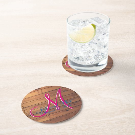 Barn Wall 3d Monogram Ronde Kartonnen Onderzetter (Insitu)