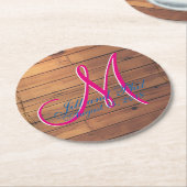 Barn Wall 3d Monogram Ronde Kartonnen Onderzetter (Gebogen)