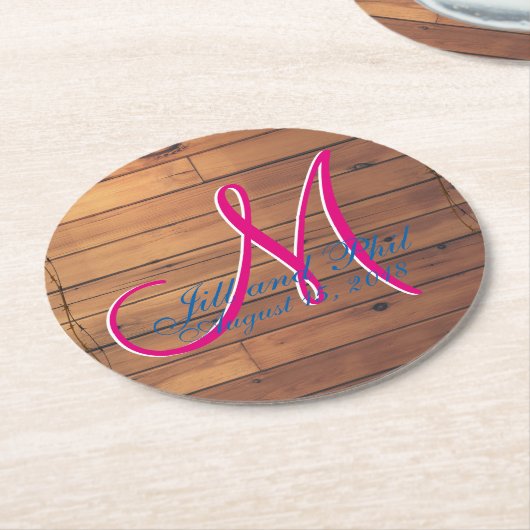 Barn Wall 3d Monogram Ronde Kartonnen Onderzetter (Gebogen)