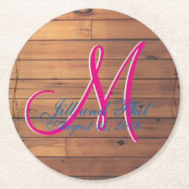 Barn Wall 3d Monogram Ronde Kartonnen Onderzetter