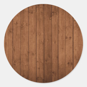 Barn Wall gemaakt van oude houten planken - bruin Ronde Sticker