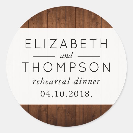 Barn Wall, houten planken, planken, echt huwelijk Ronde Sticker (Voorkant)