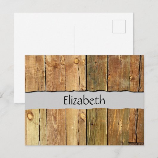 Barn Wall, Wood, houten planken, Jouw naam Briefkaart (Voorkant / Achterkant)